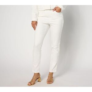 Maya J Women's Pants Sz 14 Tall True Denim Slim Leg Jeans w Braid White A631943